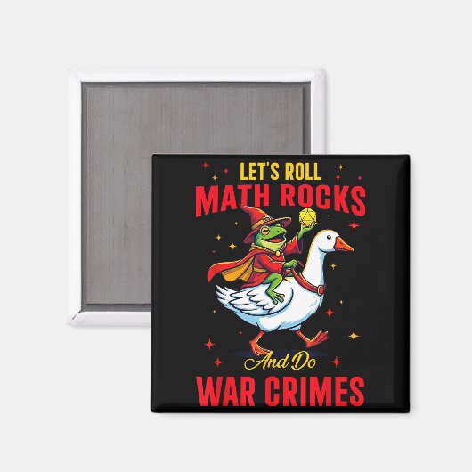 Funny Frog Let's Roll Math Rocks And Do War Crimes Magneet (Voorkant / Achterkant)