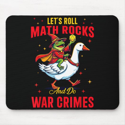 Funny Frog Let's Roll Math Rocks And Do War Crimes Muismat (Voorkant)