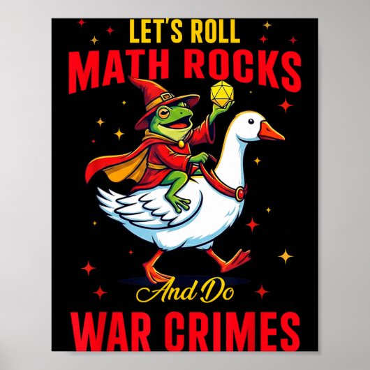 Funny Frog Let's Roll Math Rocks And Do War Crimes Poster (Voorkant)