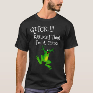 Funny Frog Lover Quote Kus me snel ik denk dat ik T-shirt