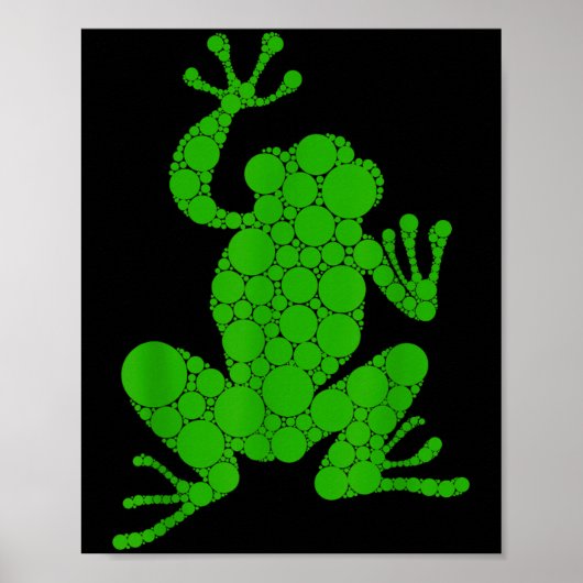Funny Frog Lovers Polka Dot Art Student Happy Dot Poster (Voorkant)