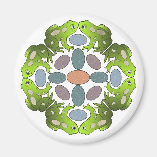Funny Frog Mandala Magneet (Voorkant)