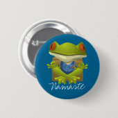 Funny Frog Mediterende Cartoon Ronde Button 5,7 Cm (Voorkant /achterkant)