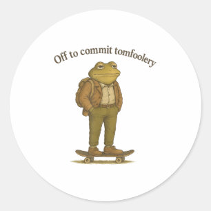 Funny Frog Meme Gekke Dark Humor Off to Commit Tom Ronde Sticker