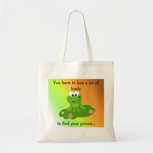 Funny Frog met Gezegde Tote Bag (Voorkant)