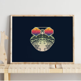 Funny Frog | Met zonnebril wandafdrukken Poster