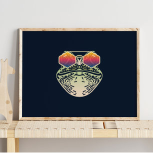 Funny Frog   Met zonnebril wandafdrukken Poster
