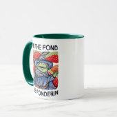 Funny Frog Mug – In the Pond Be Ponderin Mok (Voorkant links)