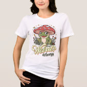 Funny Frog Mushroom Schattige Shy Introvert Tri-Blend Shirt (Voorkant)