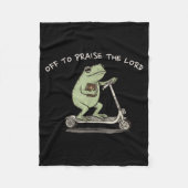 Funny Frog Off To Praise The Lord Christian Scoote Fleece Deken (Voorkant)
