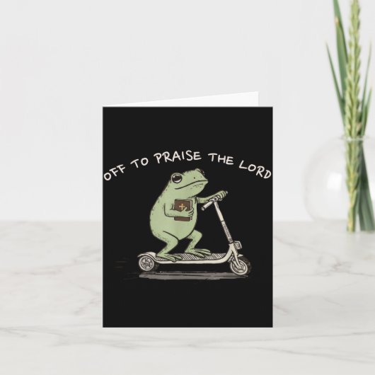 Funny Frog Off To Praise The Lord Christian Scoote Kaart (Voorkant)