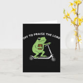 Funny Frog Off To Praise The Lord Meme Quote Funny Kaart (Gele Bloem)