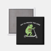 Funny Frog Off To Praise The Lord Meme Quote Funny Magneet (Voorkant / Achterkant)