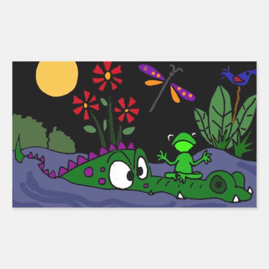 Funny Frog op Alligator Neus Stickers (Voorkant)