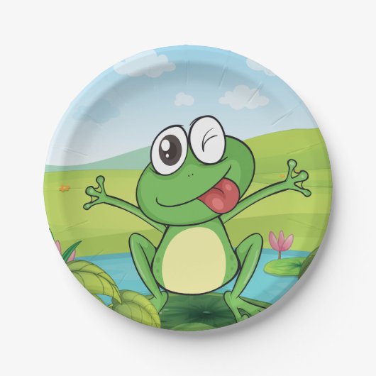 Funny Frog Papieren Bordje (Voorkant)