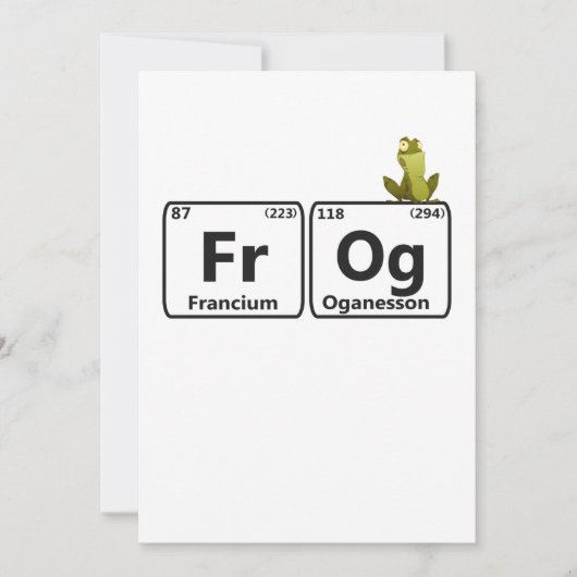 Funny Frog Periodic Table Elements Funny Science Bedankkaart (Voorkant)