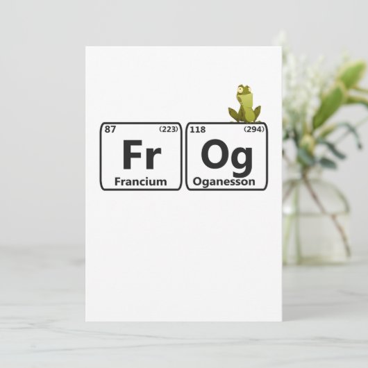 Funny Frog Periodic Table Elements Funny Science Bedankkaart (Staand voorkant)