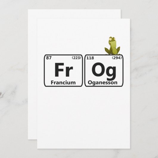 Funny Frog Periodic Table Elements Funny Science Bedankkaart (Voorkant / Achterkant)