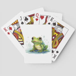 Funny frog pokerkaarten