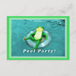 Funny Frog Pool Party Kaart