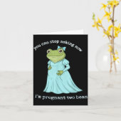 Funny Frog Pregnancy Announcement Medieval Pregnan Kaart (Gele Bloem)