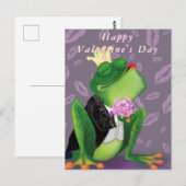 Funny Frog Prince Valentijnsdag Kaart - Kus (Voorkant / Achterkant)