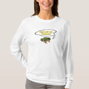 Funny Frog Princess Pink Nails Lipstick Eyelashes T-shirt
