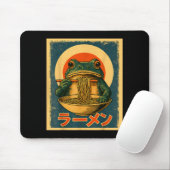 Funny Frog Ramen Kawaii Retro Japanese Rising Sun  Muismat (Met muis)
