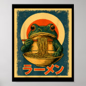 Funny Frog Ramen Kawaii Retro Japanese Rising Sun  Poster (Voorkant)