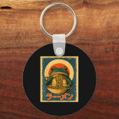 Funny Frog Ramen Kawaii Retro Japanese Rising Sun Sleutelhanger (Voorkant)