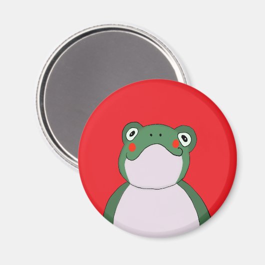 Funny Frog Red Magnet (Voorkant / Achterkant)