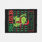 Funny Frog Retro Merry Resistmas Litical Ugly Chri Fleece Deken (Voorkant (Horizontaal))