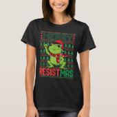 Funny Frog Retro Merry Resistmas Litical Ugly Chri T-shirt (Voorkant)