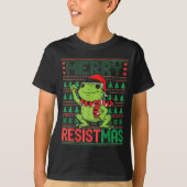 Funny Frog Retro Merry Resistmas Litical Ugly Chri T-shirt (Voorkant)