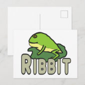 Funny Frog Ribbit Briefkaart (Voorkant / Achterkant)