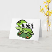 Funny Frog Ribbit Kaart (Gele Bloem)