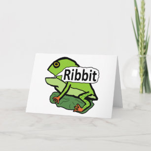 Funny Frog Ribbit Kaart