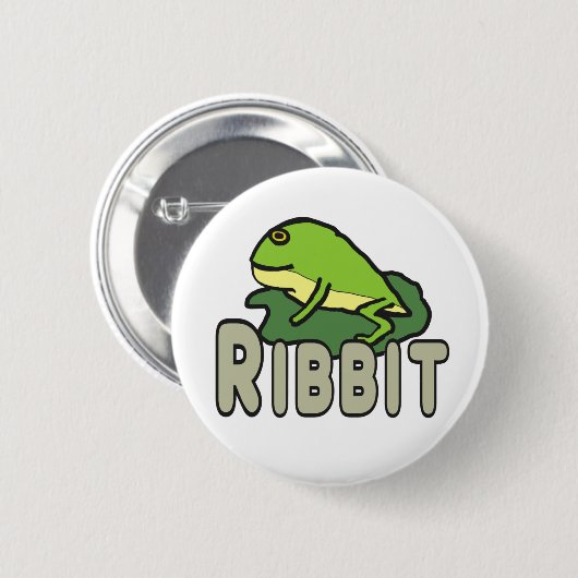 Funny Frog Ribbit Ronde Button 5,7 Cm (Voorkant /achterkant)