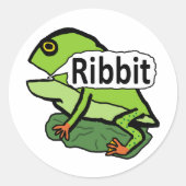 Funny Frog Ribbit Ronde Sticker (Voorkant)