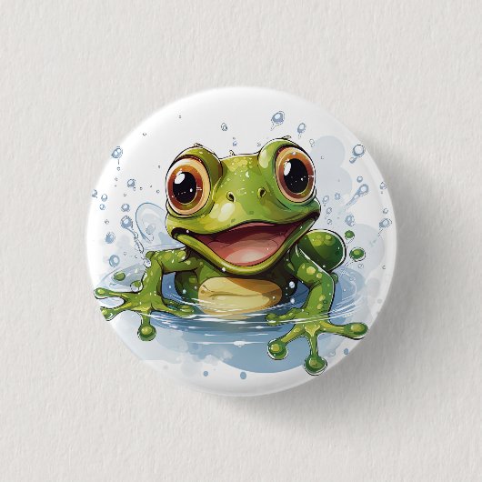 Funny frog ronde button 3,2 cm (Voorkant)