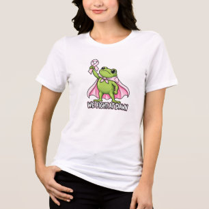 Funny Frog roze strik borstkanker bewustzijn Vrouw Tri-Blend Shirt