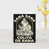 Funny Frog Sana Sana Colita De Rana Cute Mexican N Kaart (Gele Bloem)