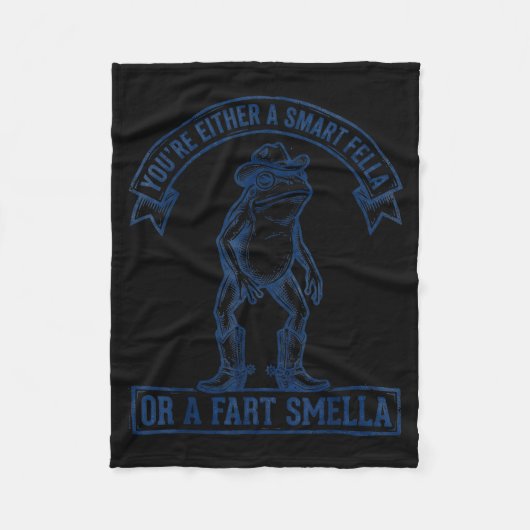 Funny Frog Smart Fella Fart Smella Cowboy Humor  Fleece Deken (Voorkant)