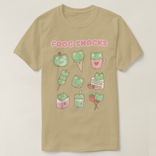 Funny Frog Snacks Cute Kawaii Aesthetic  T-shirt (Design voorkant)