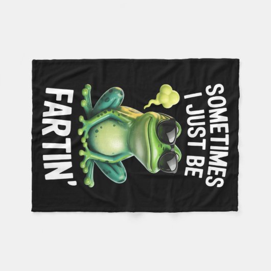 Funny Frog - Sometimes I Just Be Fartin' Fleece Deken (Voorkant (Horizontaal))