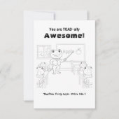 Funny Frog Teacher "Toad-ally Awesome" Coloring  Bedankkaart (Voorkant)
