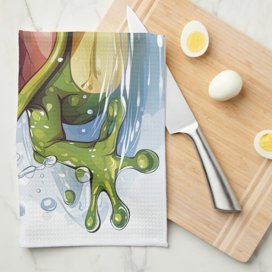 Funny frog theedoek (Quarter Fold)