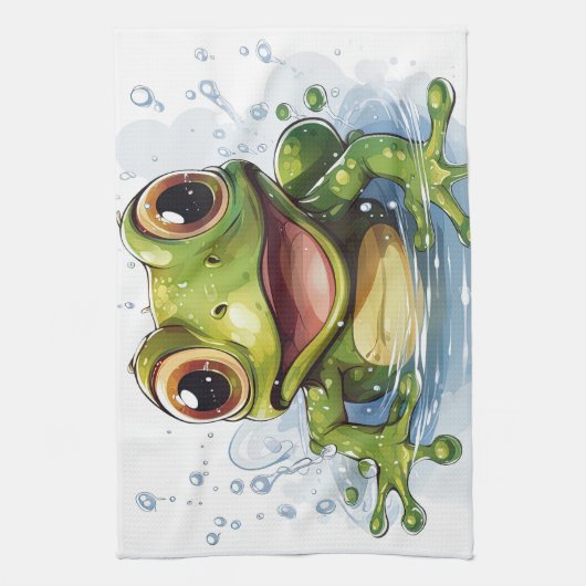 Funny frog theedoek (Verticaal)