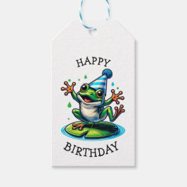 Funny Frog Theme Verjaardag van en naar Cadeaulabel