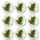 Funny Frog Toad Green Custom-Cut Vinyl Sticker (Voorkant)